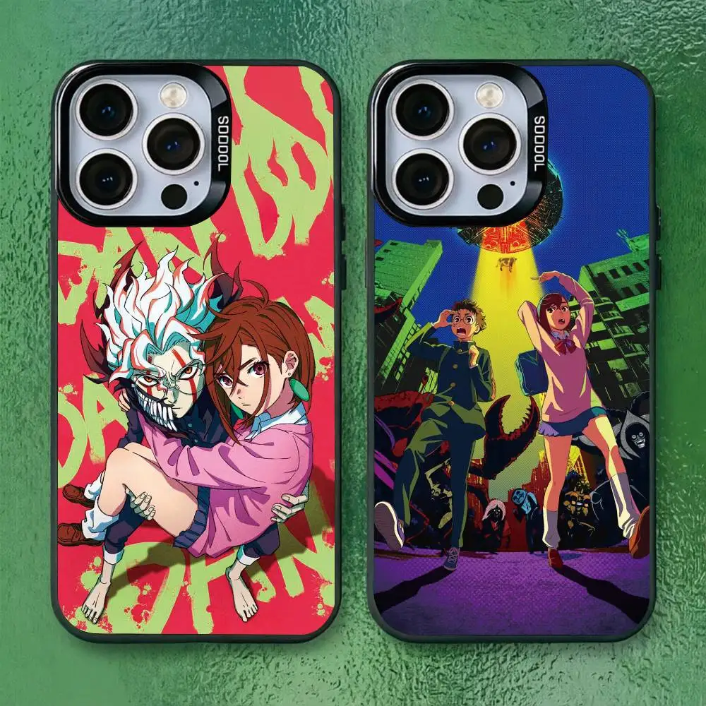 

Dandadan Anime Phone Case For iPhone 17,16,15,14,13,12,11 Plus,Pro Max,XS,Colored Silver Plated Inside Cover