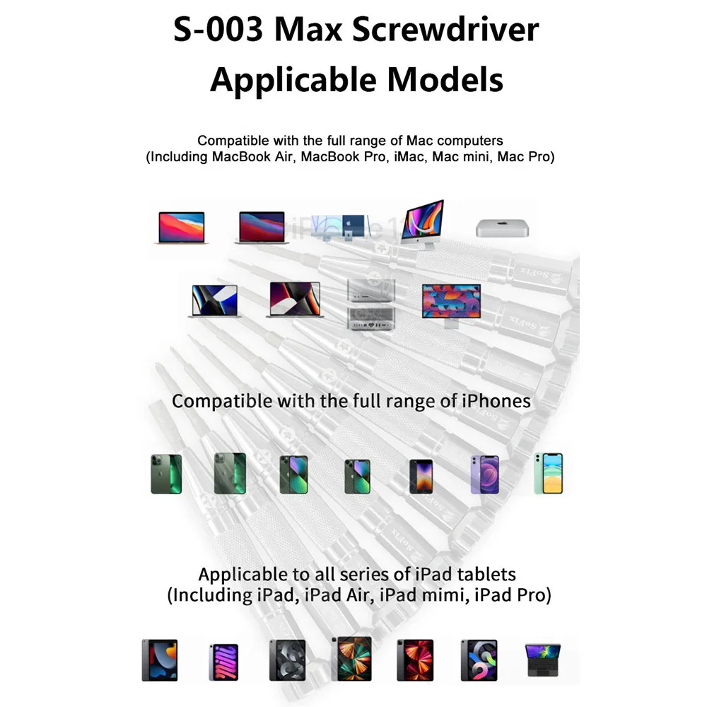 Sofix S-003PRO مجموعة مفكات الكمبيوتر المحمول لماك بوك ماك أندرويد الهاتف المسمار إزالة تركيب لمايكروسوفت أقراص أداة إصلاح #4