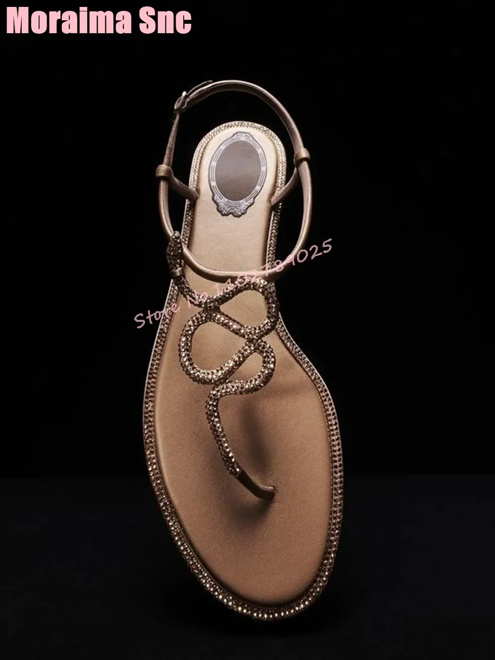 Luxury Crystal Detailing Clip Toe Sandals Hollow Flat With Ankle Buckle Strap Fashion Women's Dress Shoes Summer Casual 2026 New