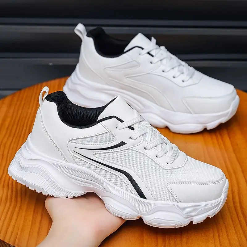 العلامة التجارية الكلاسيكية احذية الجري للرجال أسود أبيض المشي الركض حذاء تنفس الرياضة والترفيه حذاء التدريب حجم كبير 50 #4