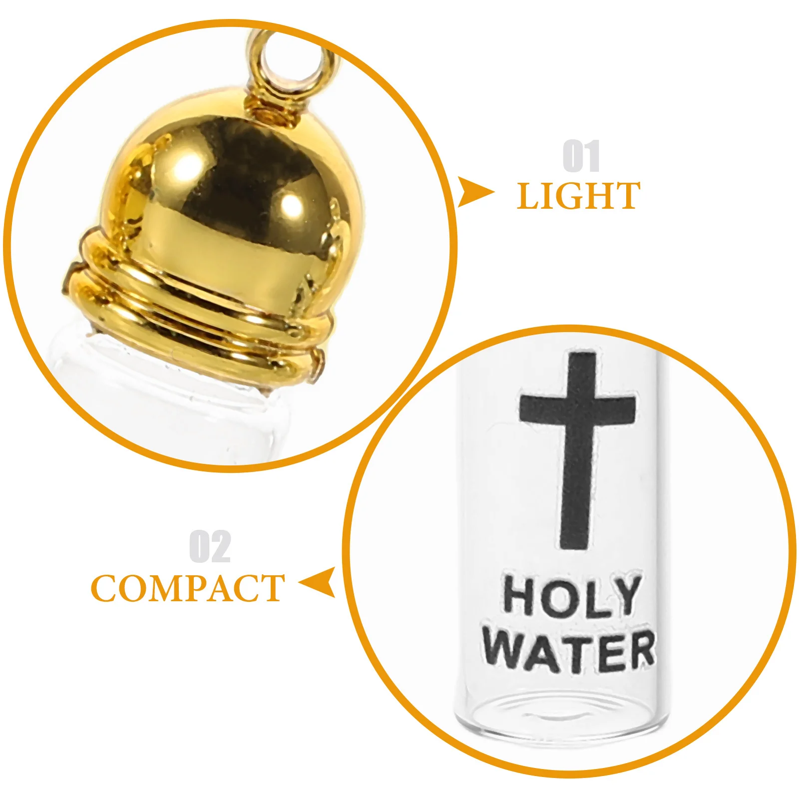4Pcs Refillable Glass Holy Water Bottles Small Empty Christian Baptism Containers for Religious Ceremony Blessing
