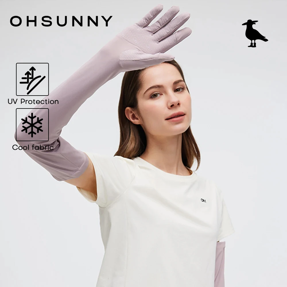 

OhSunny Uv Protection Long Gloves,UPF50+ Ice Sleeve,Summer Women's Mittens Cool Arm Covers for Outdoor Fishing Cycling & Driving