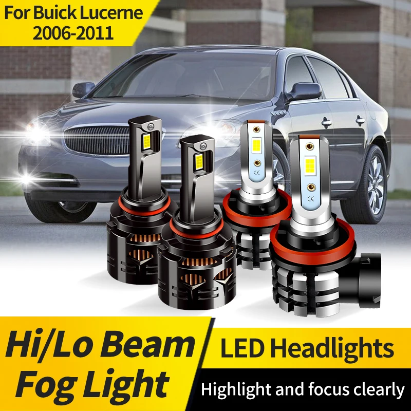 

2PCS 9005 HB3 LED Headlight Bulb CSP H11 Car Headlamp 9006 HB4 Canbus Hi/Lo Beam Turbo Fog Light For Buick Lucerne 2006-2011