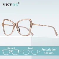 VICKY, montura grande Simple, moda geométrica, diseño de mariposa, antiluz azul, gafas graduadas personalizables miopes para mujer 2209