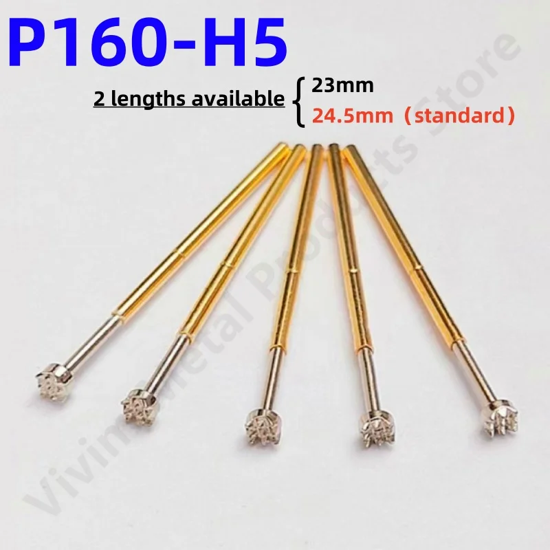 20/100PCS P160-H5 Spring Test Pin Crown Head Test Probe Needle Head Dia 2.5mm Test Probe P160-H Dia 1.36mm Length 23mm or 24.5mm