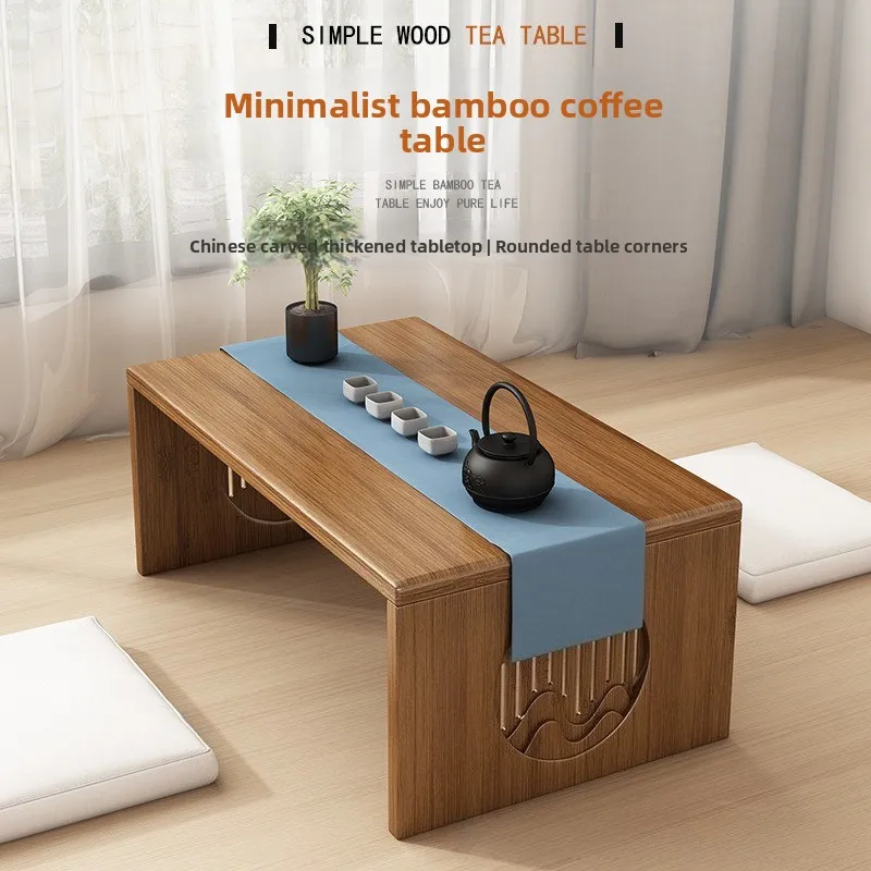 Folding Table Bamboo and Wooden Tatami Mats Small Coffee Table Bay Window Bed Learning Computer Low Table New Chinese Style