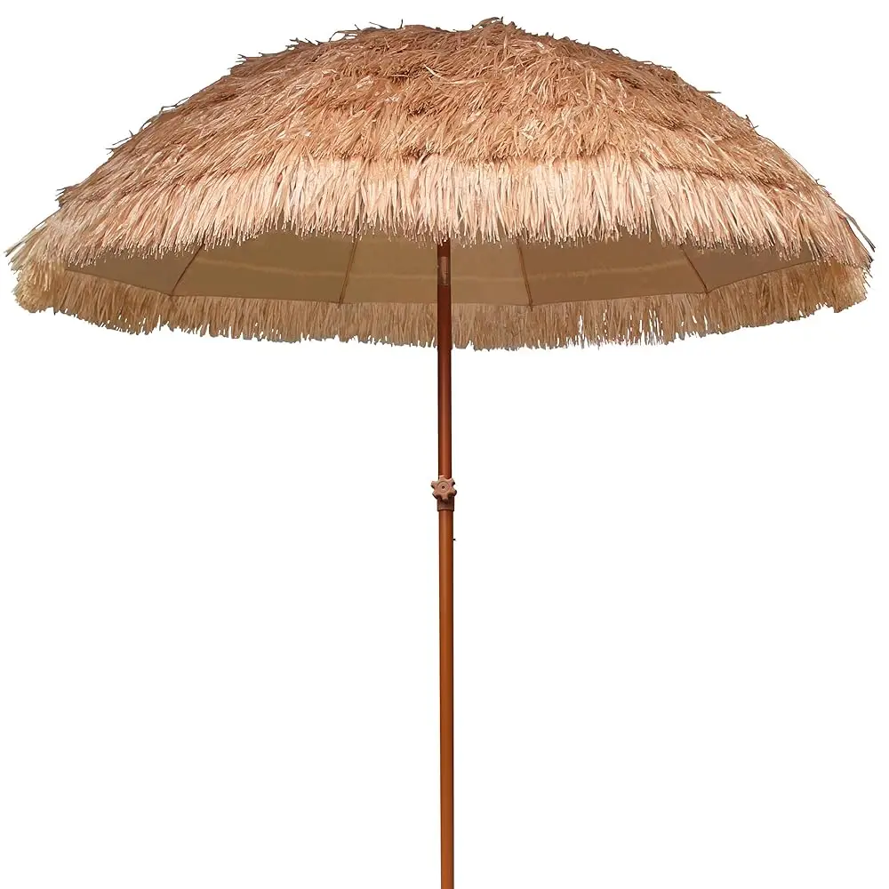 

7.5Ft Hula Thatched Tiki Patio Beach Umbrella Hawaiian Style 10 Ribs Upf 50+ With Tilt Carry Bag For Outdoor Tiki Bar, Tropical