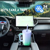 Meoky 40oz Tumbler Straw Lids Cup with Handle Car Mug Non-Slip Leak-Proof Thermal Vacuum Travel Insulated Stay Cold Coffee Cup
