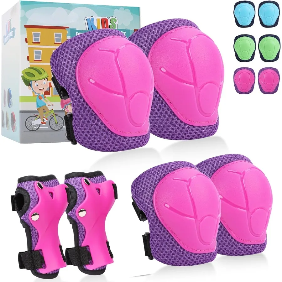 6in1 Protective Safety Gear Set for Aged 314 Years Including Knee Pads Elbow Pads and Wrist Guards Ideal for Skating Cycling Bi