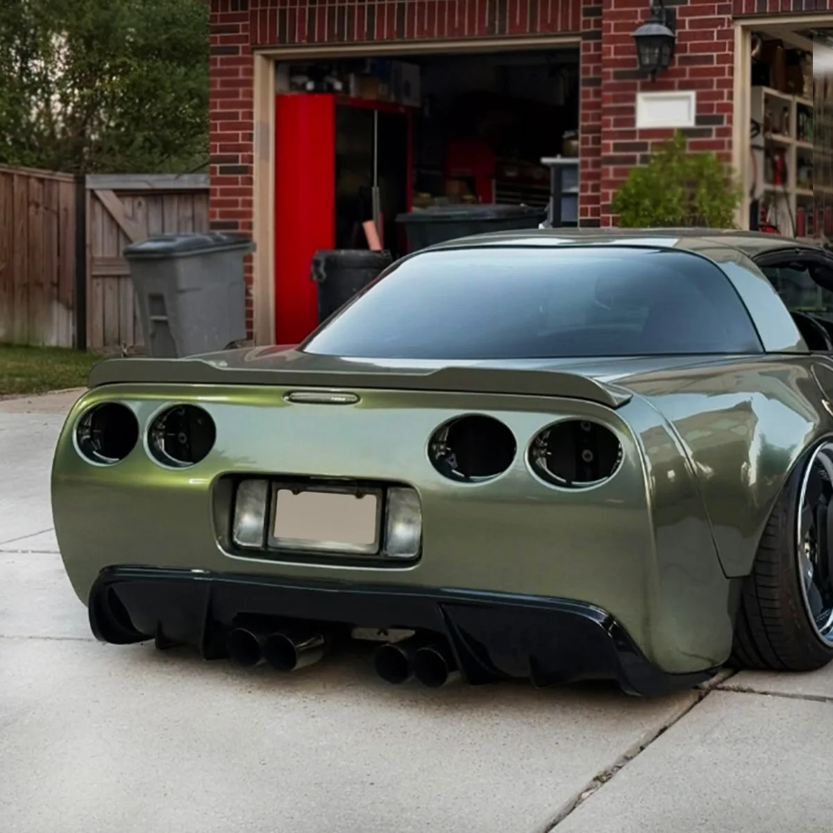 For 1997-2004 Chevrolet Corvette C5 Rear Bumper Diffuser Car Accessories Body Kit Spoiler Splitter Carbon Fiber Print Plastic