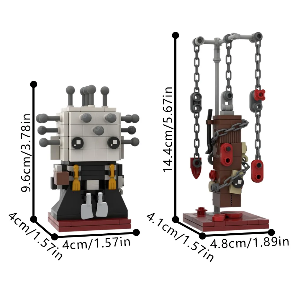 شخصيات فيلم الرعب Gobricks MOC Hellraiser Pinhead Brickheadz 2 لـ 1 نموذج الطوب Hellraiser Pinhead لعبة مكعبات البناء هدية