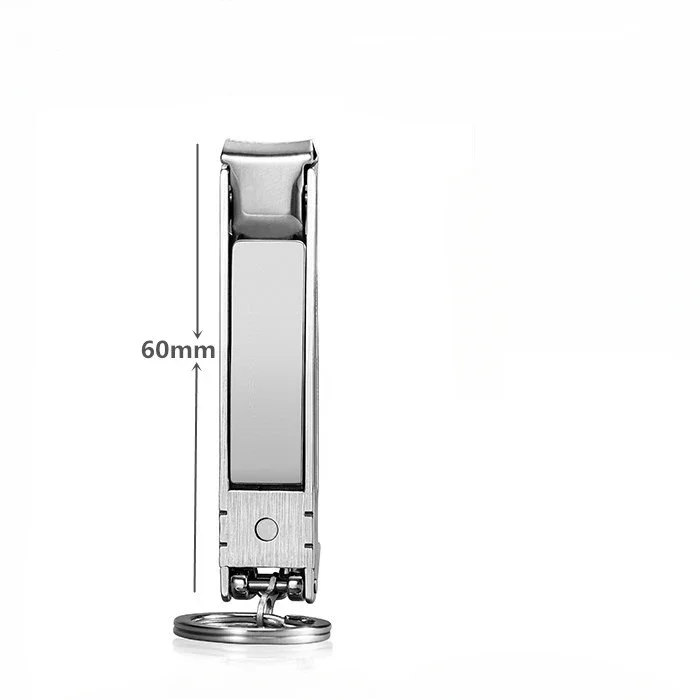 50pcs Free custom LOGO nail clipper keychain, ultra-thin, portable, multifunctional folding nail clipper keychain