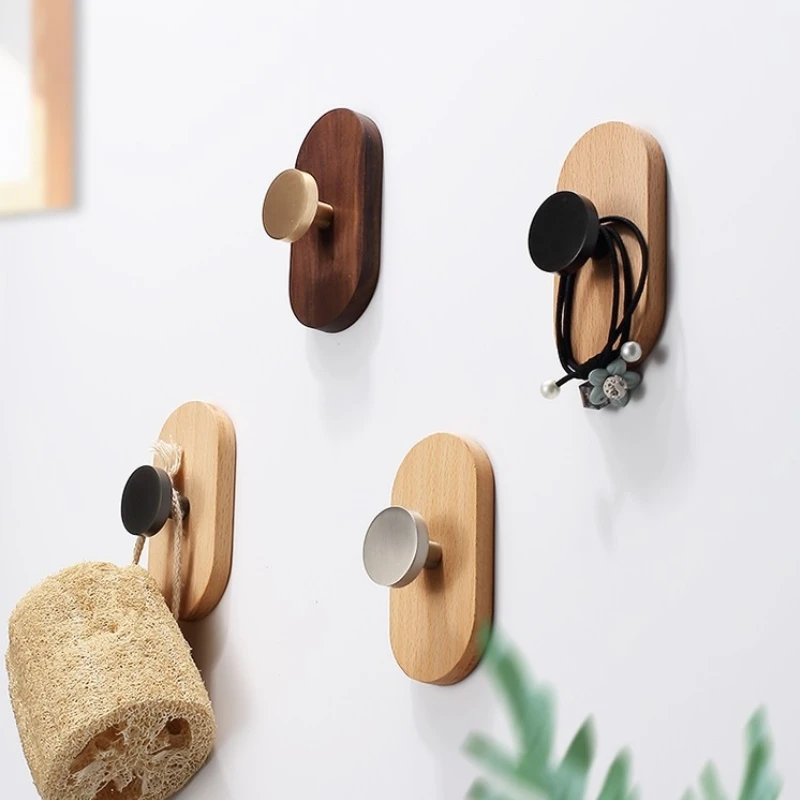 Wood Black Walnut Hook Modern Minimalist Coat Hook Closet Hanger Towel Hook Wall Organizer Hook Decorative For Home Kitchen