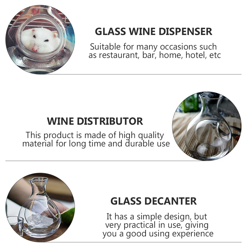 

250ml Ice Wine Decanter Transparent Thick Bottom Glass Dispenser Practical for Home Bar Restaurant Wine Distributor