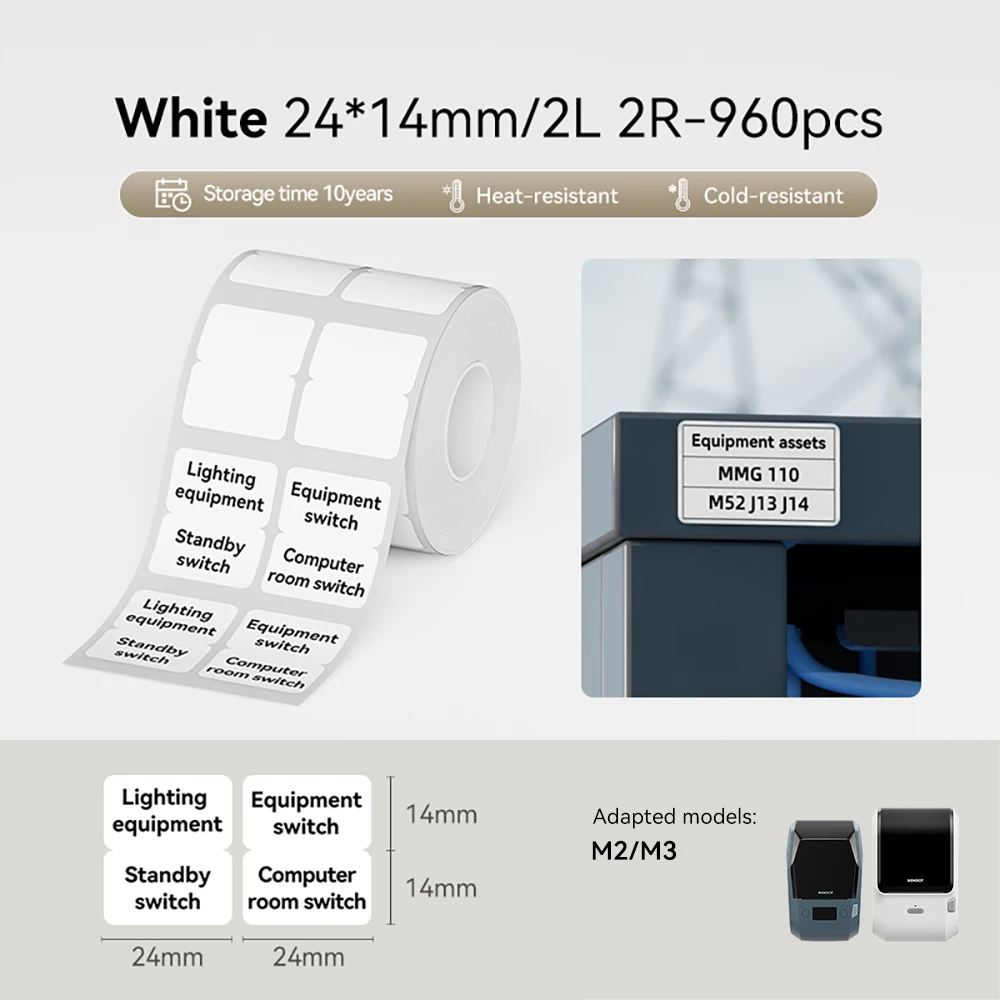 

3Rolls Niimbot M2/M3 Thermal Transfer Label Paper White/Color/Transparent/Silver/Holographic Long Storage Adhesive Sticker