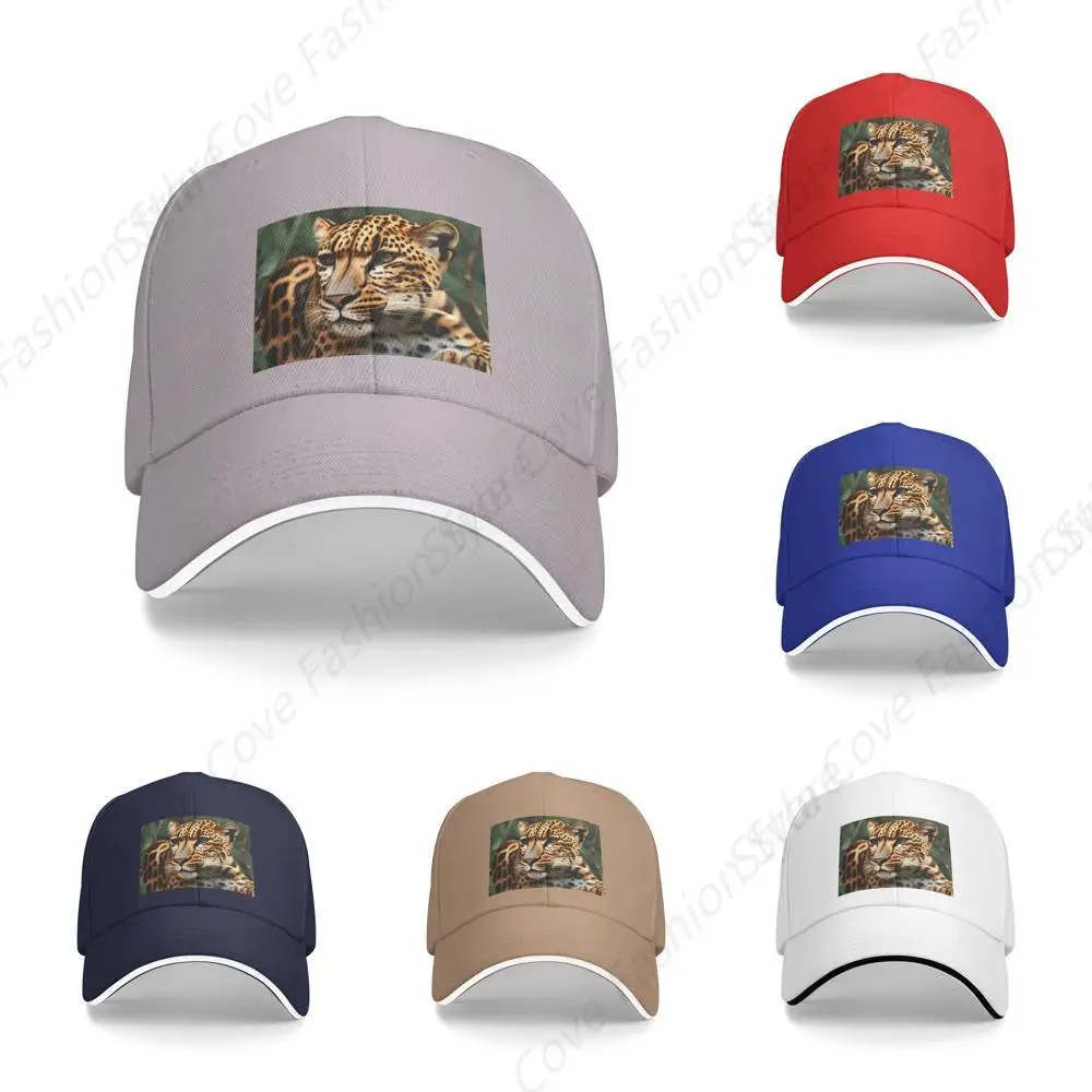 Hot-Selling Animal Leopard Natural Printing Caps Sandwich Peaked Caps Trucker Hat Unisex Outdoor Sport Travel Sun Visor