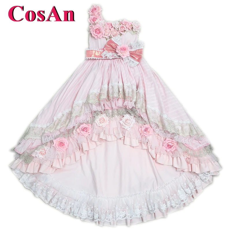 أزياء CosAn Anime Who Made Me A Princess Siya التأثيرية، فستان رسمي رائع وردي جميل للبالغين، ملابس لعب الأدوار #6
