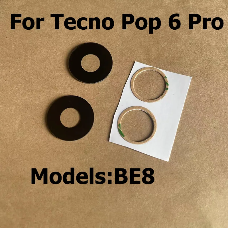Rear Camera Glass For Tecno Pop 6 Pro Back Camera Glass Lens Cover With Glue Sticker Replacement Parts BE8