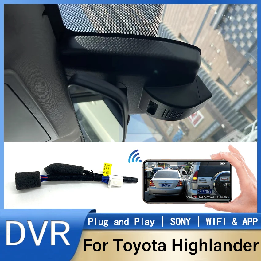 4K Dash Cam For Toyota Highlander 2018 2019 2020 2021 2022 2023 Plug and play DashCam Car DVR Wifi Front Camera High Quality