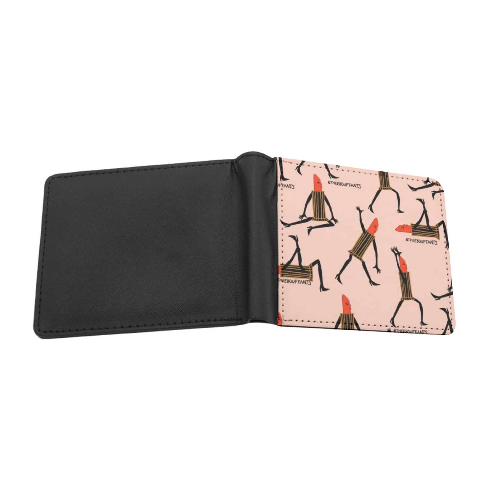 Stretching Lipsticks Personalized Men's Leather Wallet Credit Card Pouch Purse Personalized Print Vintage Multifunction Money