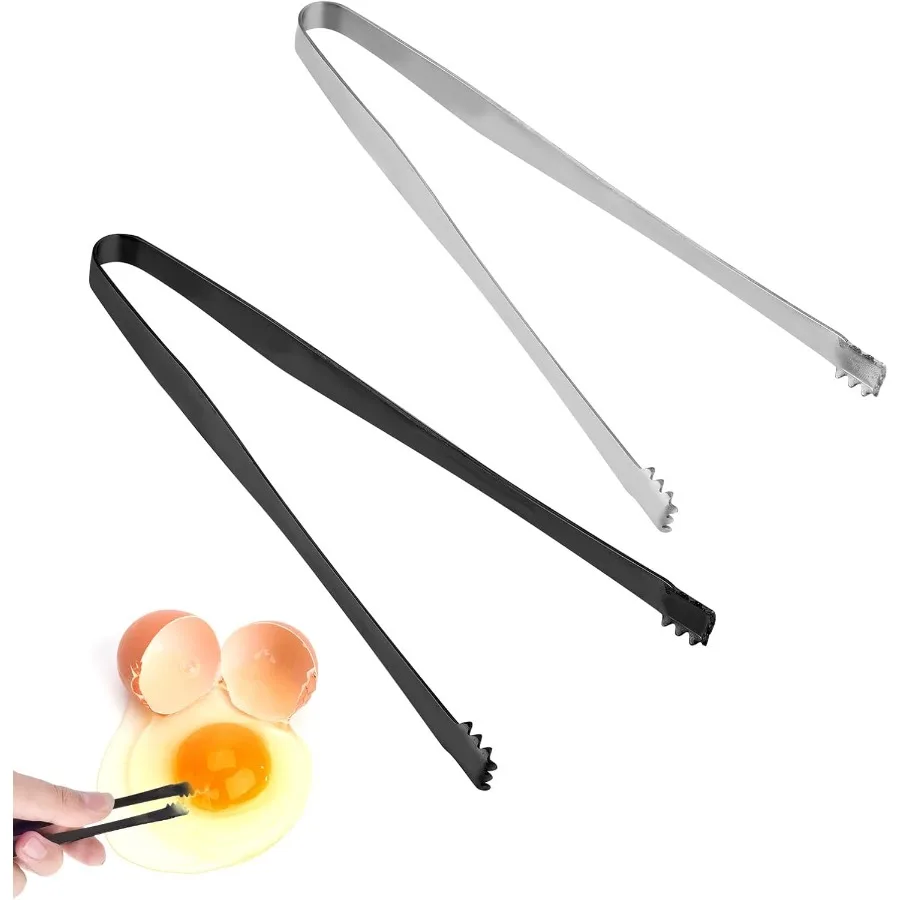 

2pcs Egg Chalaza Remover Tongs 5.98 Inch Toothed Design Eggshell Fragment Remover Tong Stainless Steel Multipurpose en Tool for