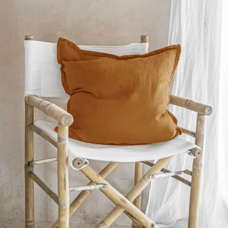 100% Linen Pillowcase,Soft and Comfortable Cushion Cover,Home Decor Sofa Pillows Cover, Living Room Couch Ornament