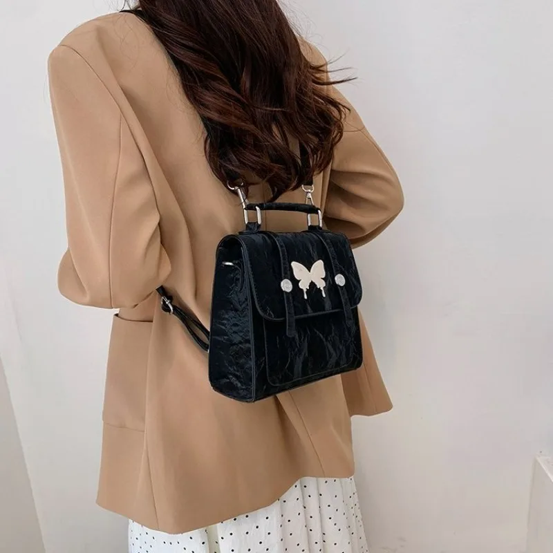 

Elegant Simple Leather Hand Bag Premium Paris Trendy Vintage Design Casual Crossbody Tote Bag Plain Generous Ladies Daily