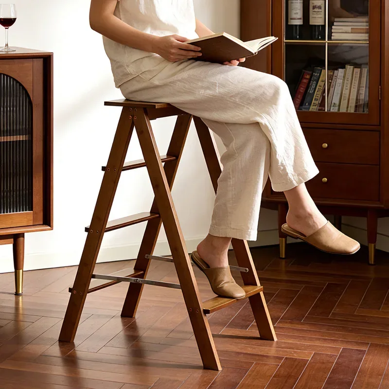 Solid Wood Ladder Stool Household Sofa Edge Several Multi-functional Ladder Stool Shelf Door Shoe Changing Stool