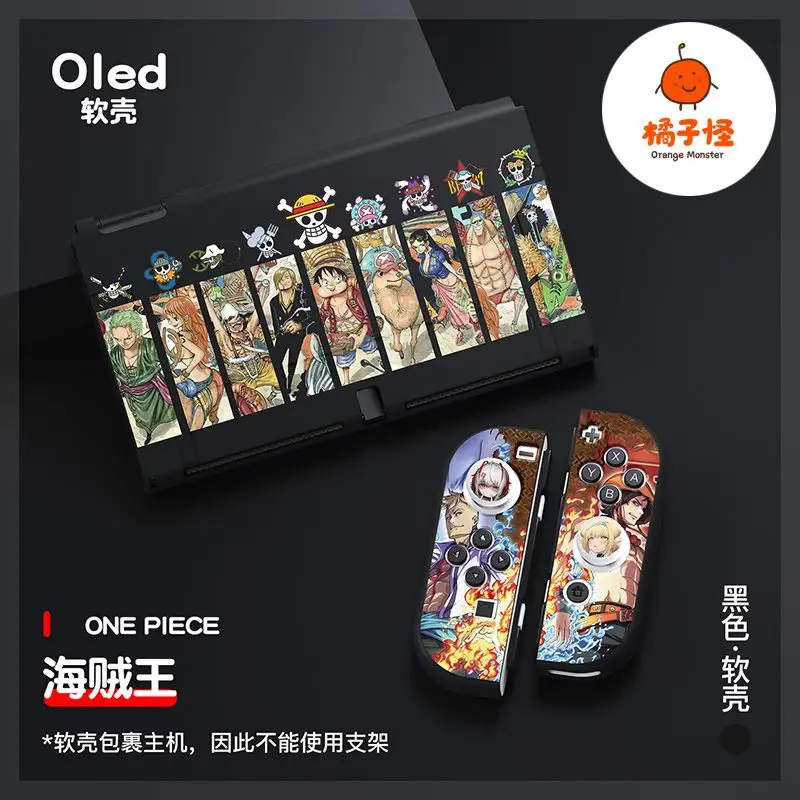 Luffy Tpu Anti-Collision Soft Shell Protective Case Cover for Nintendo Switch Oled Game Console Gamepad Controller Gift