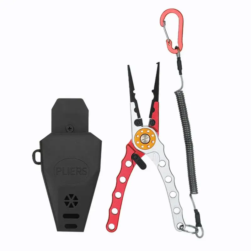 Fishing Pliers Aluminum Alloy Needle Nose Pliers & Lines Cutters Rustproof Multi-Tool For Hook Removal & Split Ring Dad Husband