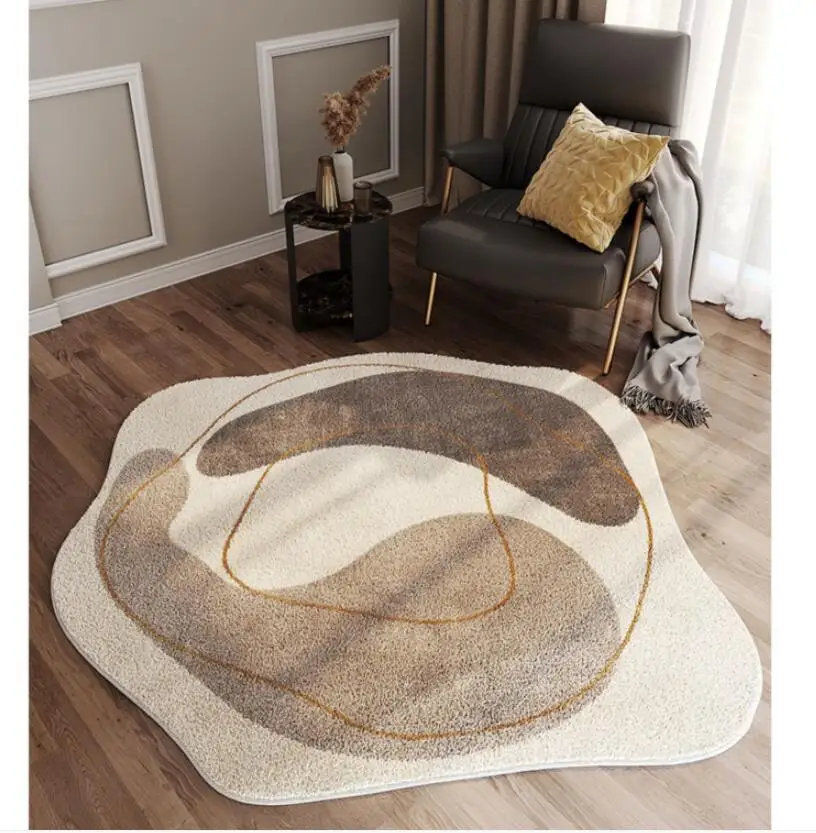 Nordic Abstract Fluffy Rugs Living Room Carpet Bedroom Area Rug Irregular Shape Sofa Coffee Table Floor Mat Entryway Doormat