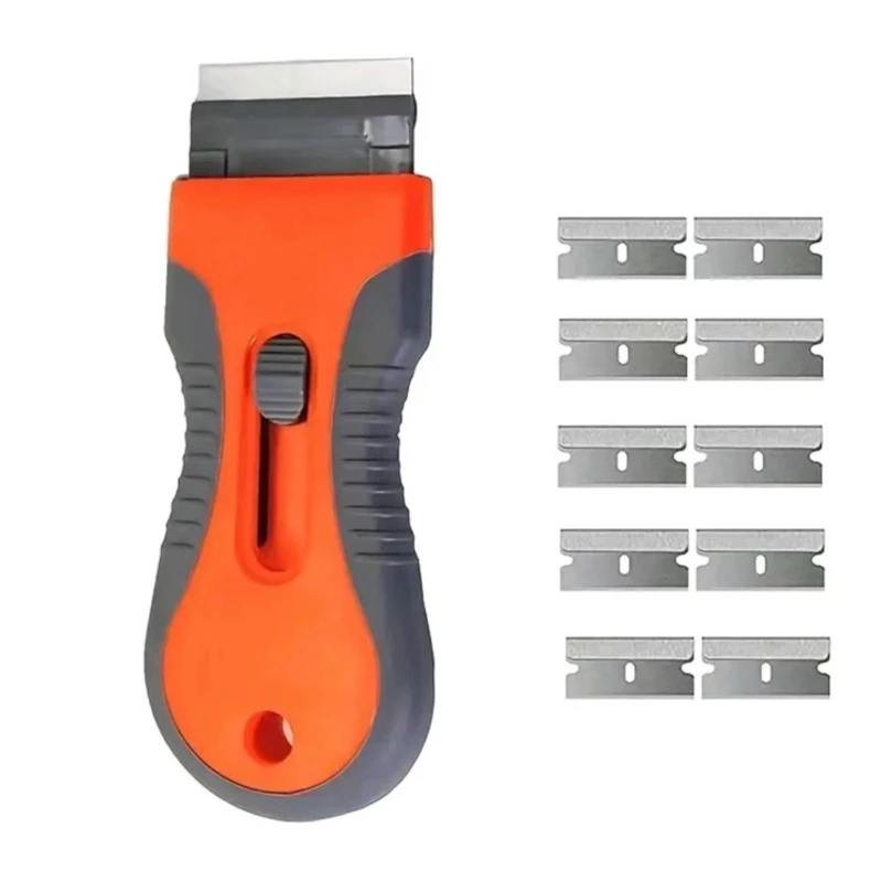 1 Set of Glue Removal Tool:Includes 10 Blades,Telescopic Adjustment Knife,and Cleaning Scraper for Labels,Stickers,Paint Removal