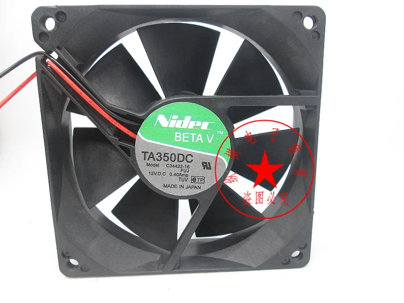 Nidec C34422-16 DC 12V 0.4A 90x90x25mm 2-Wire Server Cooling Fan