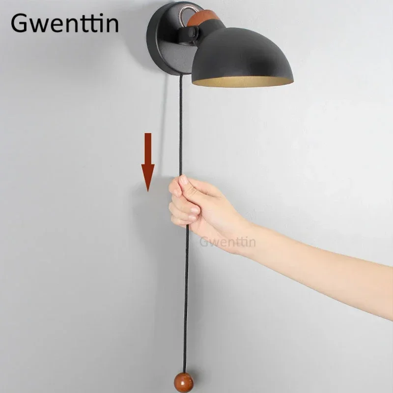 

Modern LED Solid Wood Wall Lamp Nordic Macaron Home Living Room Bedroom Reading Bedside Lamp Rotating Wall Sconce Light Fixture