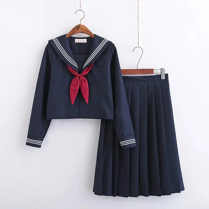 大きいサイズ S-5XL 8サイズ 日本 JK 制服 女子学生服 ネイビーブルー セーラー服 ジャケット 中学生 制服 スーツ