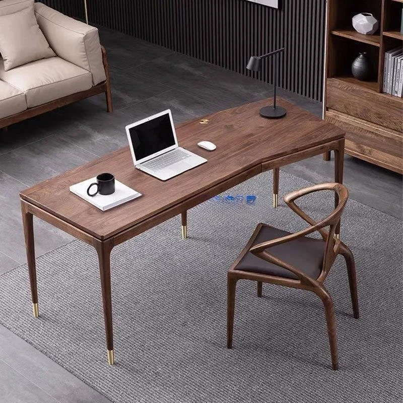 North American black walnut household all-solid wood computer table corner calligraphy table Italian minimalist Nordic