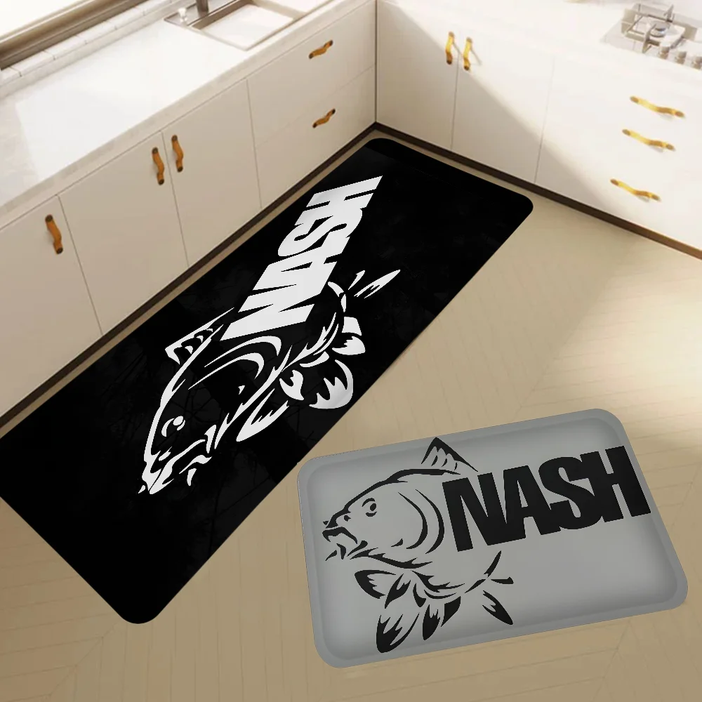 Nash Fishing Logo Kitchen Mat Kids Room Bedroom Decoration Balcony Anti-Slip Doormat Living Room Alfombra