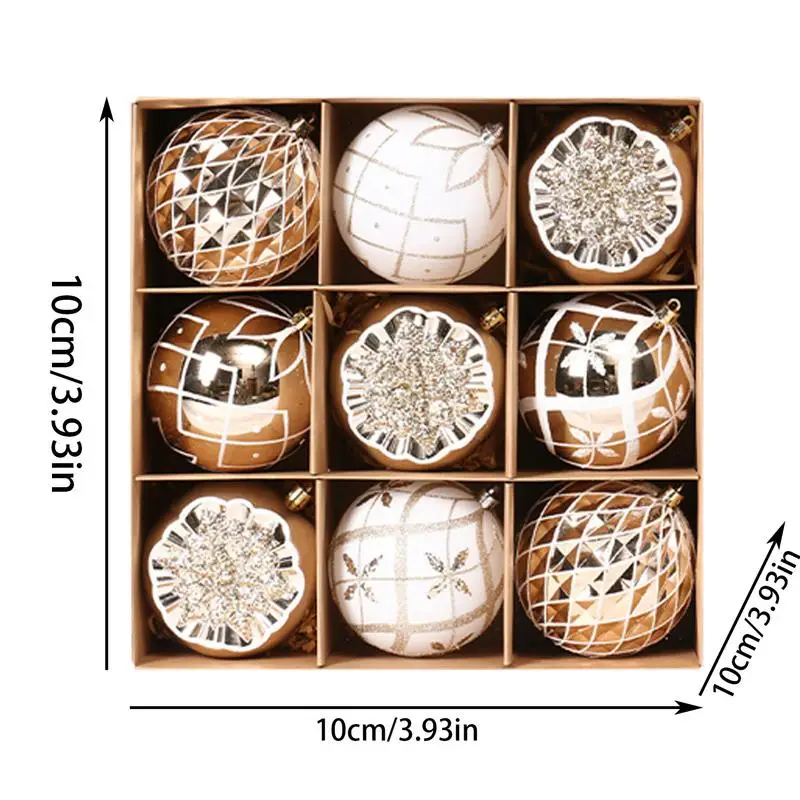 9Pcs Ozdoby świąteczne Nietłukące ozdoby świąteczne Złote bombki świąteczne na świąteczne dekoracje ślubne