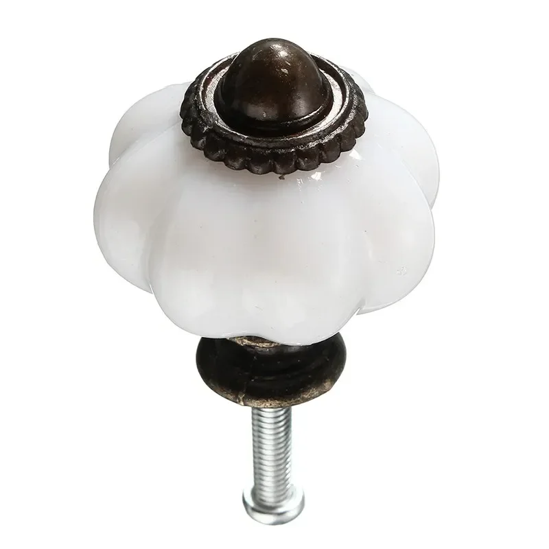 1pc White Imitation Plastic Vintage Door Knobs Cabinet Drawer Cupboard Kitchen Durable Pull Knob Handles for Furniture Hardware