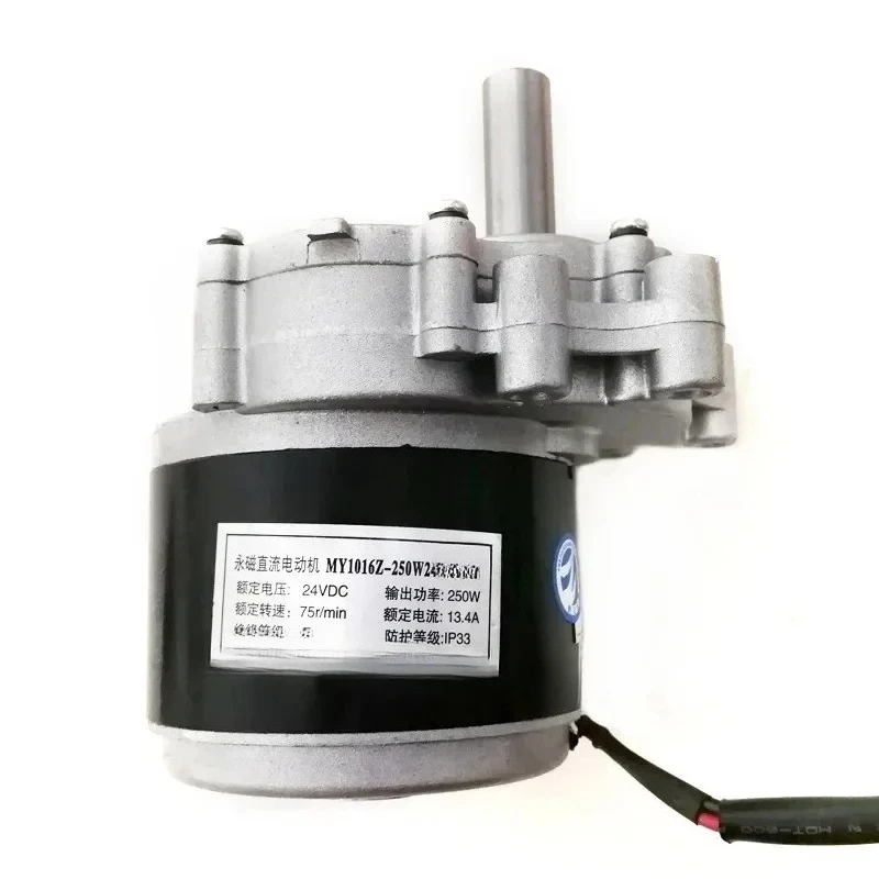 350W 24V 75Rpm / 120Rpm/180Rpm MY1016Z Kursi Roda Motor Sikat Kecepatan Rendah Digunakan Motor Sikat Gigi DC Motor Listrik Torsi Besar