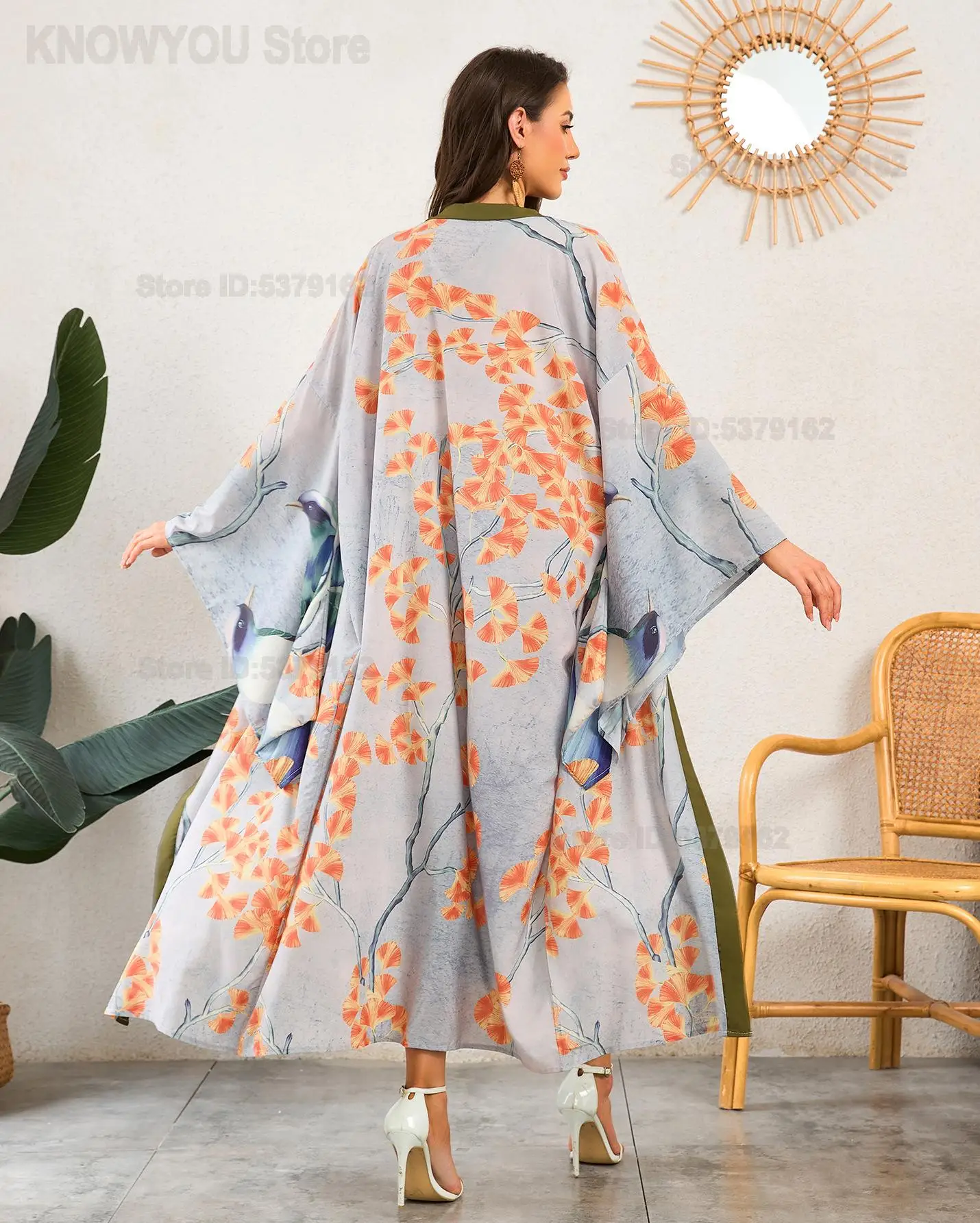Women's Kimono Cardigan Cover Up Loose Fit Sheer Bathrobe Beach Robe Uv Sun Protection Swimsuit Cover Up Vacation Bikini Coverup