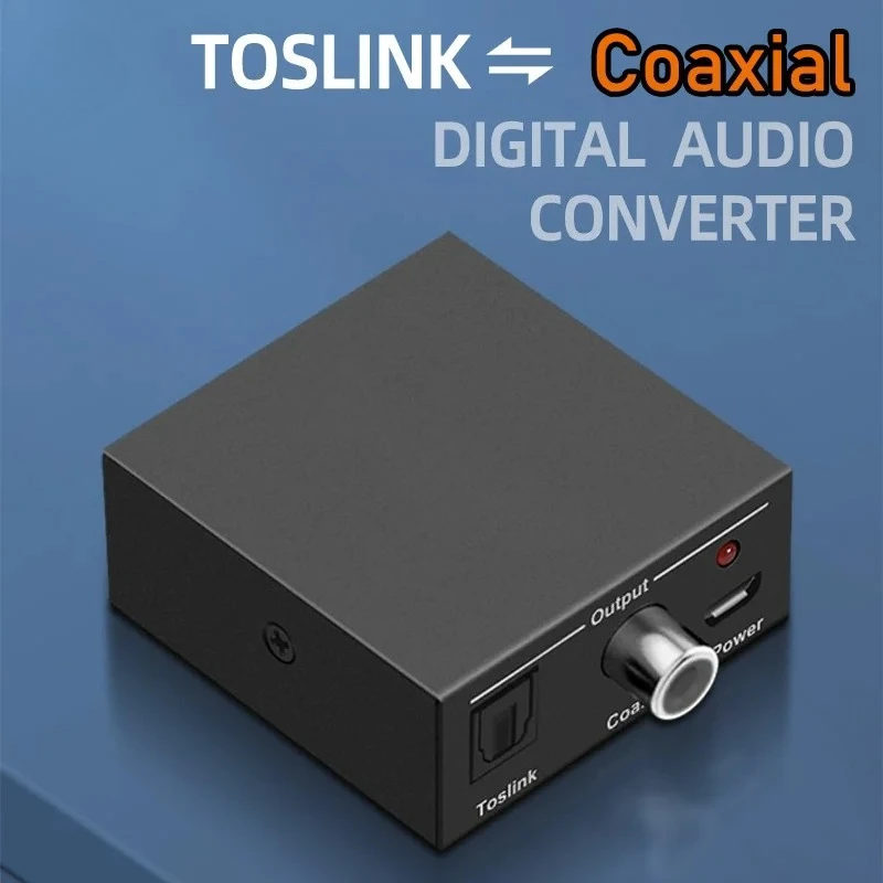 2025 Digital audio converter Bi-directional RCA Digital coaxial to optical toslink converter Optical SPDIF Toslink to Coaxial