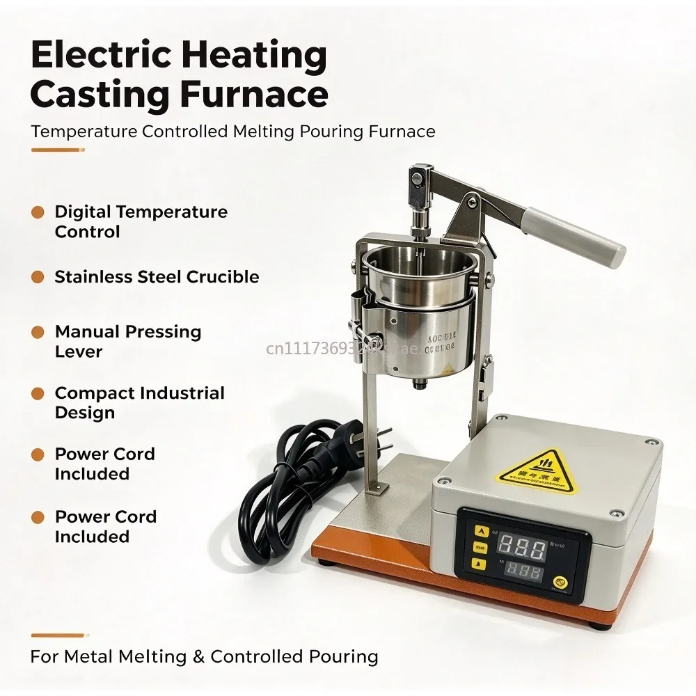 220V Lever Type Metal Melting Furnace Lead Tin Casting Pot for Lure Sinker Mold Metal Weight Casting Processing