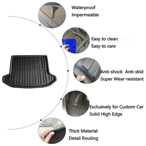 Imagen 2 del producto Para Kia Seltos KX3 SP2 2021-2025 2022, alfombrilla para maletero trasero de coche, revestimiento especial impermeable para suelo, piezas, bandeja, almohadilla para maletero, accesorios para alfombras