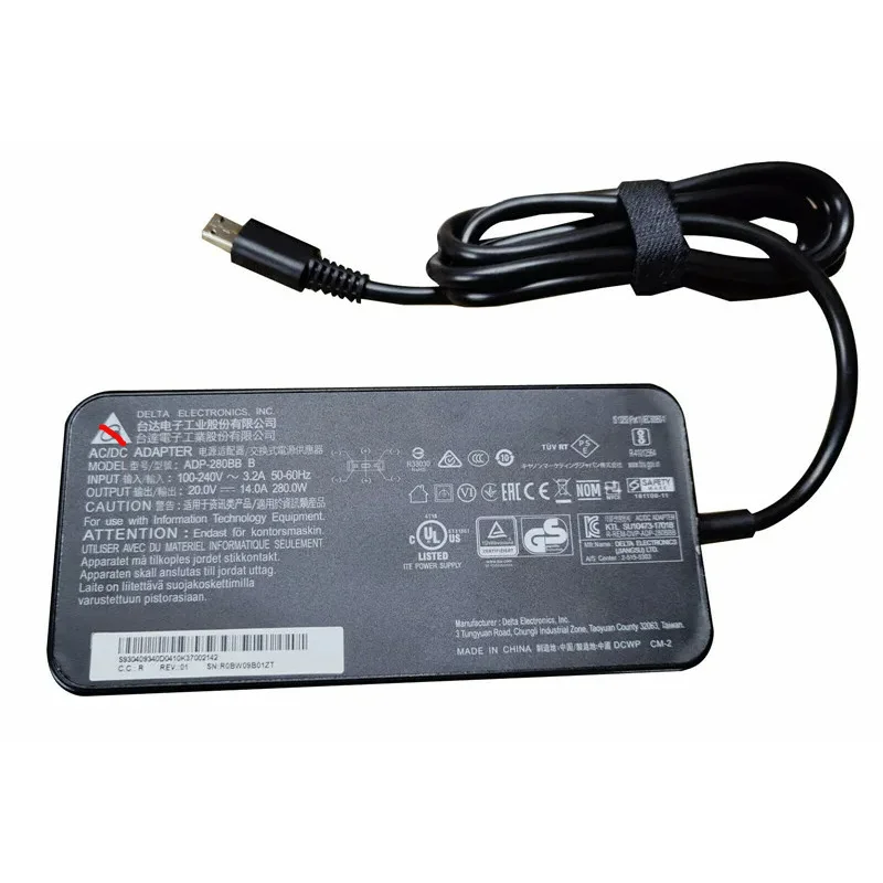 Genuine Delta 20V 14A 280W ADP-280BB B AC adapter charger for MSI ge66 ge76 gp76 GP66 power supply special USB tip