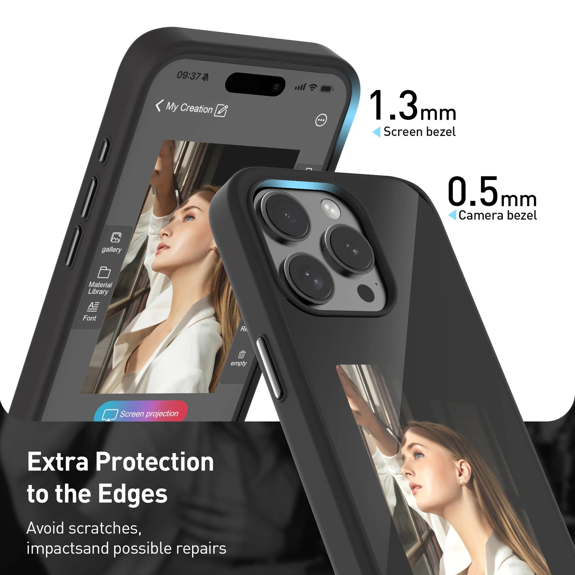 Smart E-ink Screen Phone Case For iphone 15 Pro Max Fundas De Teléfono Diy High End Frosted Covers чехол на айфон 15 Phone Case