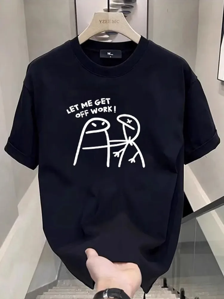 

Мужская летняя футболка большого размера (до 300 фунтов), модная, простая, высококачественная, с креативным принтом, круглым вырезом, из чистого хлопка