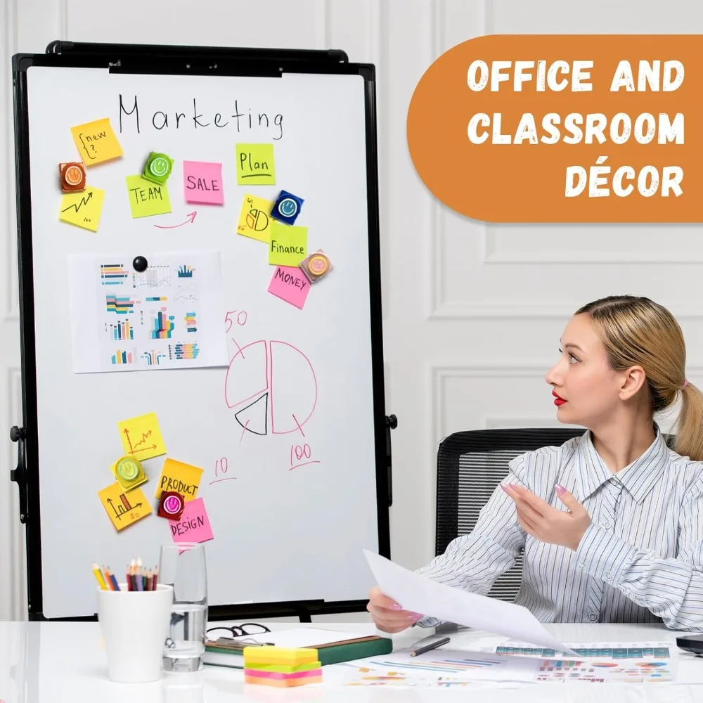 6-Pack Happy Face Fridge Magnets – Cute Magnetic Clips for Whiteboards, Lockers & Classroom Decor