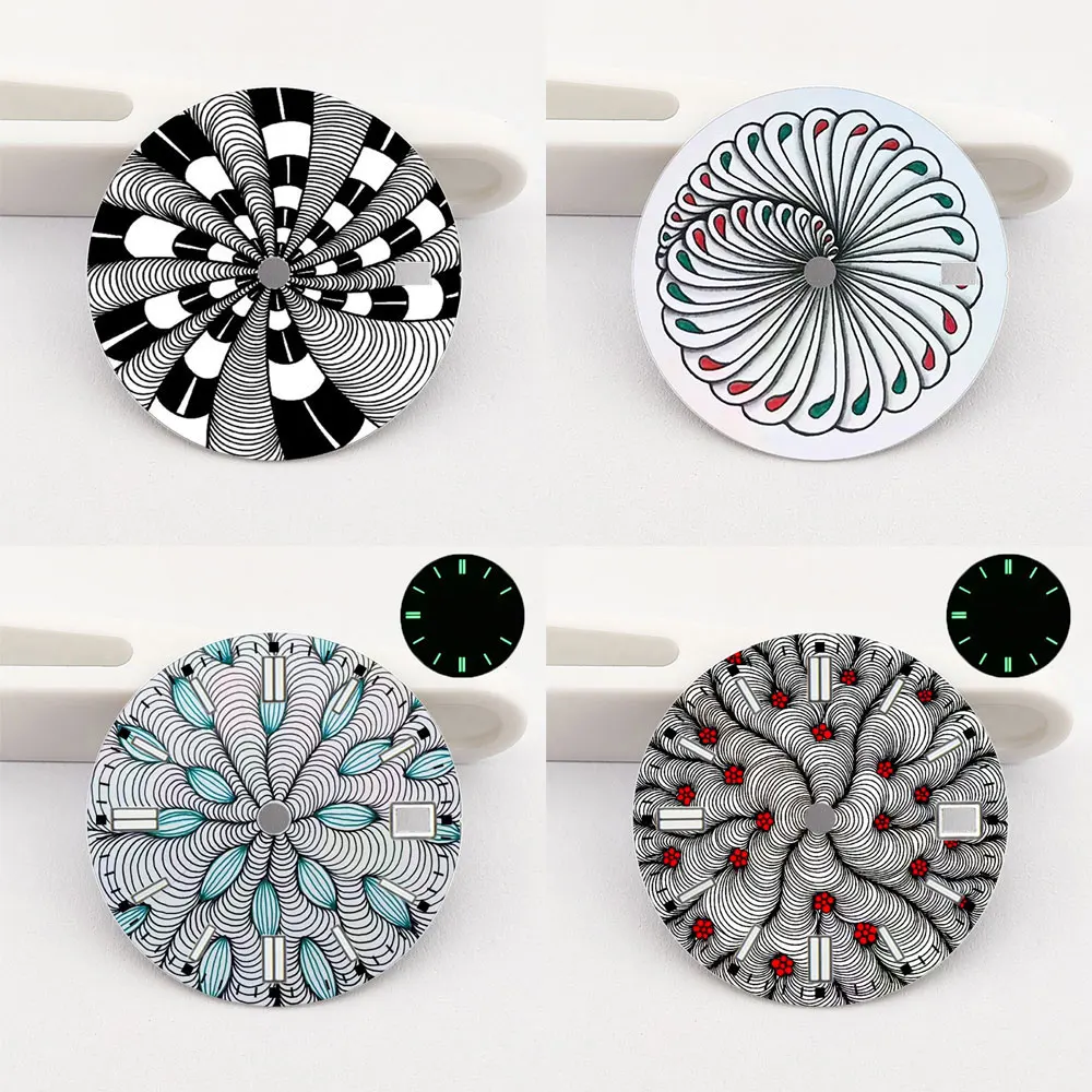 28.5mm Watch Dial nh35 Dial Custom Pattern Color Printing nh35 Watch Face Fit NH35/36 Movement Watch Parts