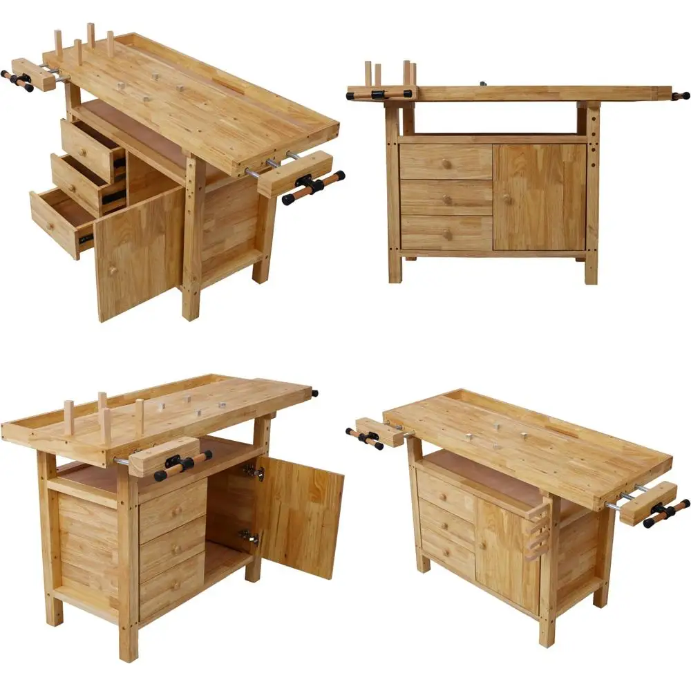 Sturdy 50-Inch Wood Workbench for Garage, Workshop, and Home Use